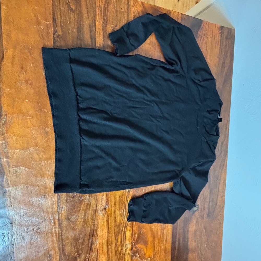 J.Crew Mens Black 100% Merino Wool Fine Knit Crewneck Sweater Large‎ RN77388